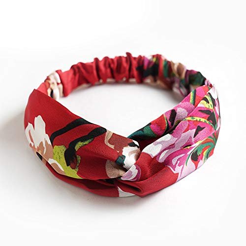 IDOLL Boho-Stirnbänder für Damen, 6er-Pack – Satin-Seide Stirnband mit Blumenmuster, Vintage-Paisley-Bandana, modisches Haarband für Frauen und Mädchen