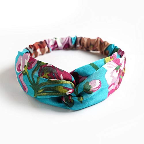IDOLL Boho-Stirnbänder für Damen, 6er-Pack – Satin-Seide Stirnband mit Blumenmuster, Vintage-Paisley-Bandana, modisches Haarband für Frauen und Mädchen
