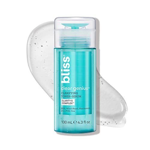 Bliss Clear Genius Klärendes Gesichtswasser + Serum – 130 ml – Reinigt Poren, Beruhigt und Klärt die Haut – Salicylsäure, Niacinamid & Hamamelis – Vegan & Tierversuchsfrei