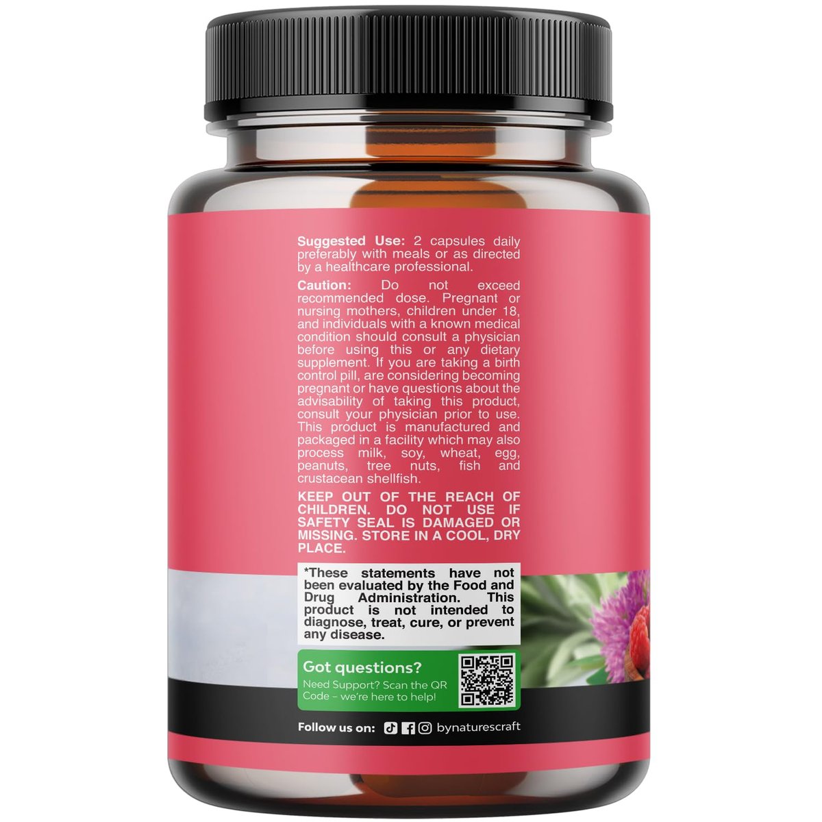 Natures Craft Komplettes pflanzliches Wechseljahresergänzungsmittel für Frauen – Hormonausgleich bei Hitzewallungen, Nachtschweiß & Stimmungsschwankungen mit Dong Quai, Mönchspfeffer & Traubensilberkerzenwurzel – 60 Kapseln