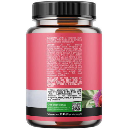 Natures Craft Komplettes pflanzliches Wechseljahresergänzungsmittel für Frauen – Hormonausgleich bei Hitzewallungen, Nachtschweiß & Stimmungsschwankungen mit Dong Quai, Mönchspfeffer & Traubensilberkerzenwurzel – 60 Kapseln