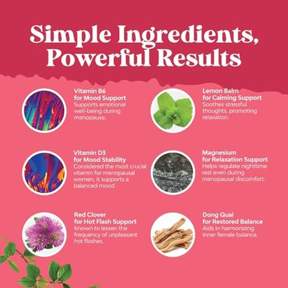 Natures Craft Komplettes pflanzliches Wechseljahresergänzungsmittel für Frauen – Hormonausgleich bei Hitzewallungen, Nachtschweiß & Stimmungsschwankungen mit Dong Quai, Mönchspfeffer & Traubensilberkerzenwurzel – 60 Kapseln