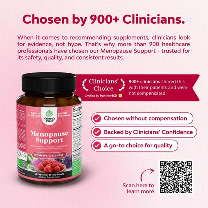 Natures Craft Komplettes pflanzliches Wechseljahresergänzungsmittel für Frauen – Hormonausgleich bei Hitzewallungen, Nachtschweiß & Stimmungsschwankungen mit Dong Quai, Mönchspfeffer & Traubensilberkerzenwurzel – 60 Kapseln