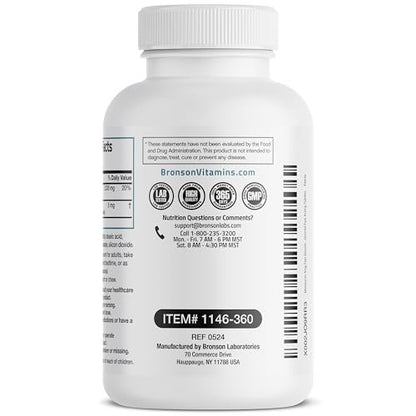 Bronson Melatonin 5mg Fast Dissolve Peppermint Tablets mit Vitamin B6 – 360 vegetarische Lutschtabletten zur Förderung der Entspannung