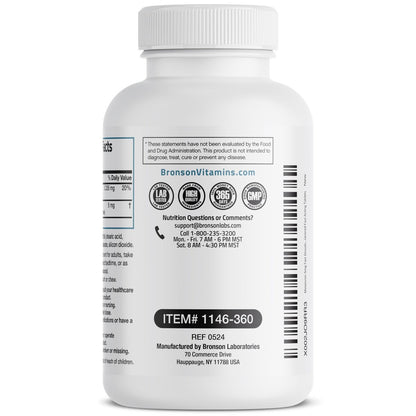 Bronson Melatonin 5mg Fast Dissolve Peppermint Tablets mit Vitamin B6 – 360 vegetarische Lutschtabletten zur Förderung der Entspannung