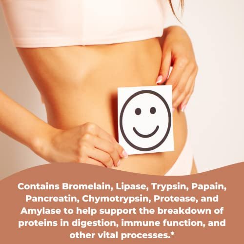 Wonder Laboratories Proteolytische Enzyme | Bromelain Papain Pancreatin Trypsin 550 mg Gesamt mit standardisierter Amylase, Lipase und Protease, 100 Tabletten