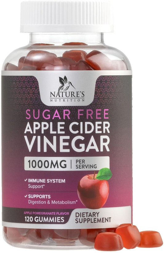 Apfelessig Gummibärchen zur Gewichtsabnahme - Zuckerfrei - Max Stärke ACV Gummies mit Vitamin B12 & der Mutter - Stoffwechsel & Energieunterstützung - Vegane Apfelessig Gummibärchen - 120 Stück