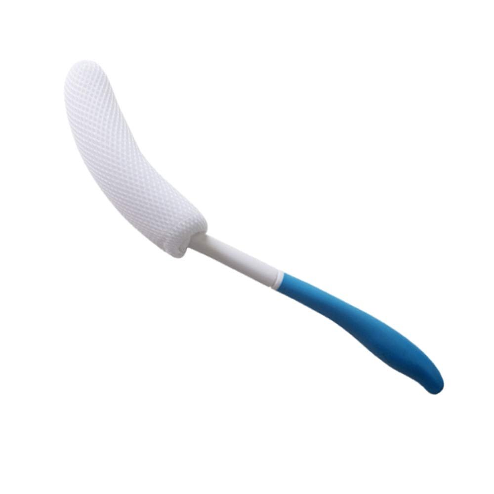 MagiDeal Vinyl Quote Me Lange Antirutsch-Kurvengriff Körperbürste für Bad, einfache Reichweite für Senioren, geeignet für ältere/schwangere Personen beim Baden und Duschen, Blau, 39 cm