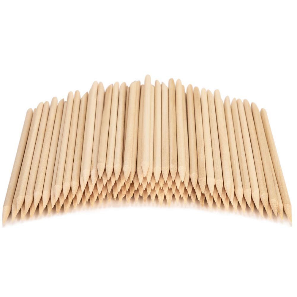 roomir 100 Stück Holz-Orangenstäbchen 4,5 Zoll – Nagelhautschieber und -entferner Set – ungiftig, hautsicher – Maniküre & Pediküre Werkzeuge – Einweg für Zuhause & Salon – bricht nicht leicht