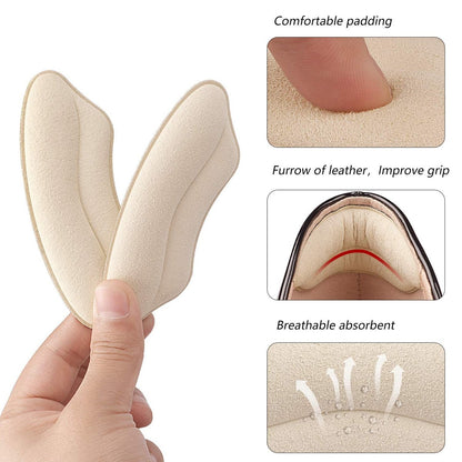 Makryn Premium Fersenpolster Einlegesohlen – Anti-Rutsch-Fersenschutz für zu große Schuhe, Blasenschutz, Füllmaterial für lockeren Sitz (Beige)