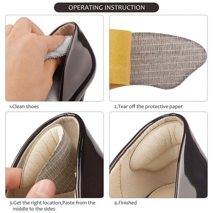 Makryn Premium Fersenpolster Einlegesohlen – Anti-Rutsch-Fersenschutz für zu große Schuhe, Blasenschutz, Füllmaterial für lockeren Sitz (Beige)