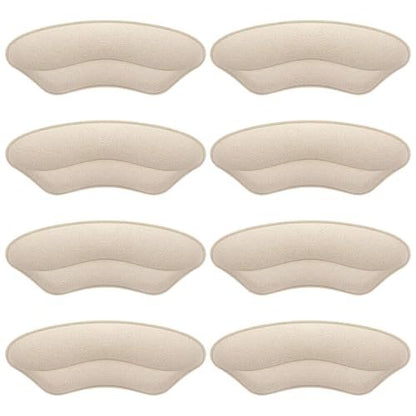 Makryn Premium Fersenpolster Einlegesohlen – Anti-Rutsch-Fersenschutz für zu große Schuhe, Blasenschutz, Füllmaterial für lockeren Sitz (Beige)