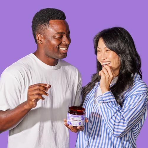 Llama Naturals Holunderbeeren Gummibärchen für Erwachsene – Veganes, Bio Immunsystem Unterstützung mit Vitamin C und Zink, Echte Fruchtgummis, Ohne Zuckerrohr, 90 Stück