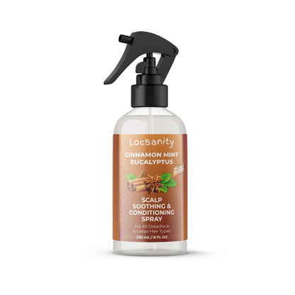 Locsanity Zimt-Minze-Eukalyptus Kopfhaut-Beruhigungs- und Pflegespray – 8 Fl Oz