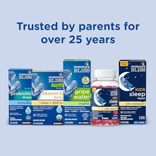 Mommy's Bliss Kids Sleep Chewable Tabletten – Melatonin, Magnesium & beruhigende Kräuter, Traubengeschmack, zuckerfrei, ab 3 Jahren (35 Portionen)