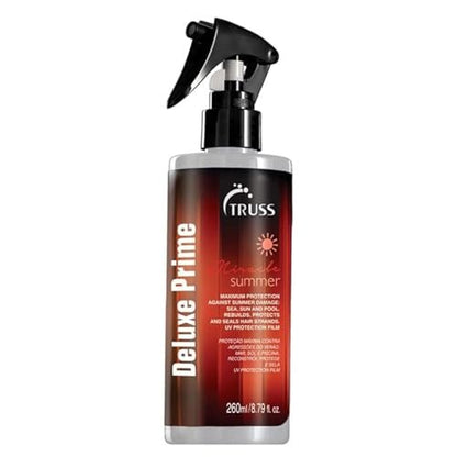 Truss Deluxe Prime Summer Hair Treatment – Schutz vor Sommer-Haarschäden durch Sonne, Meer und Pool – Repariert, schützt und versiegelt die Haarsträhnen mit intensivem Glanz (8,79 Unzen)