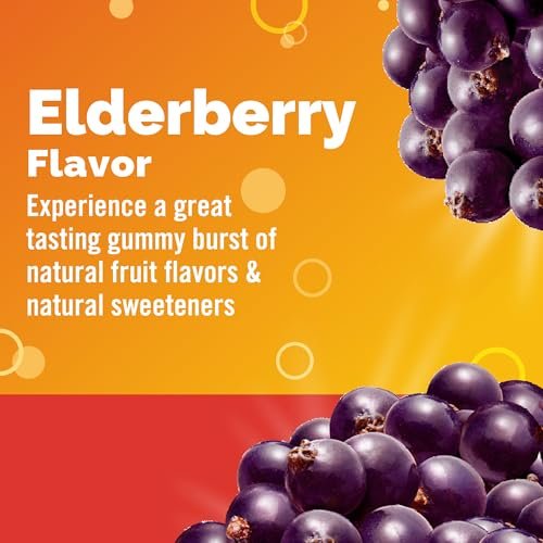 Emergen-C Holunderbeeren Gummibärchen – Immununterstützung mit hochdosiertem Vitamin C, natürliche Aromen, 36 Stück