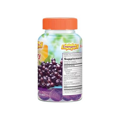 Emergen-C Holunderbeeren Gummibärchen – Immununterstützung mit hochdosiertem Vitamin C, natürliche Aromen, 36 Stück