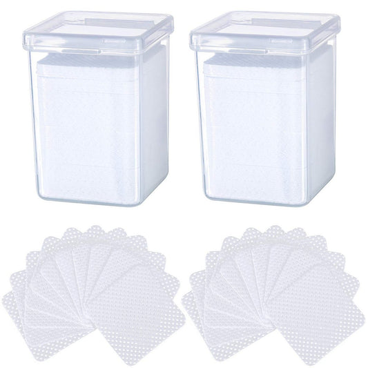 400 Stück Wimpernverlängerung Kleber Reinigungstücher – Non-Woven Reinigungspads für Wimpernkleber und Nagellack