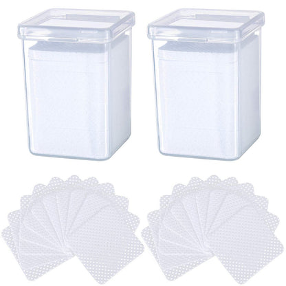 400 Stück Wimpernverlängerung Kleber Reinigungstücher – Non-Woven Reinigungspads für Wimpernkleber und Nagellack