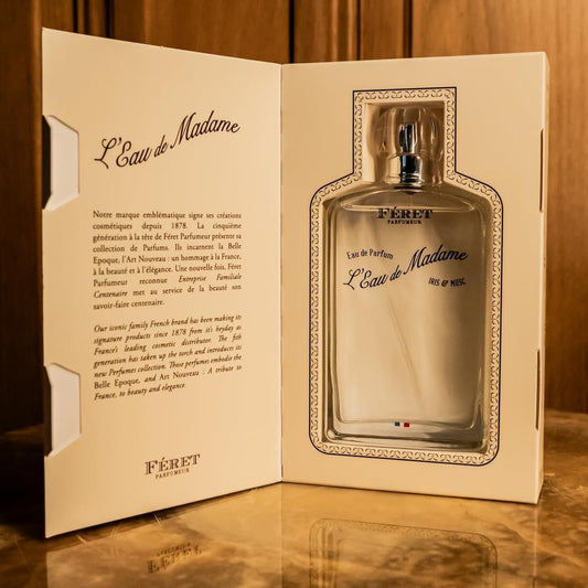 Feret Parfumeur L’Eau de Madame Eau de Parfum – Luxuriöser französischer Damenduft – Pudrig-blumiges Parfüm mit Iris & Moschus – Lang anhaltend, hergestellt in Frankreich, 100 ml