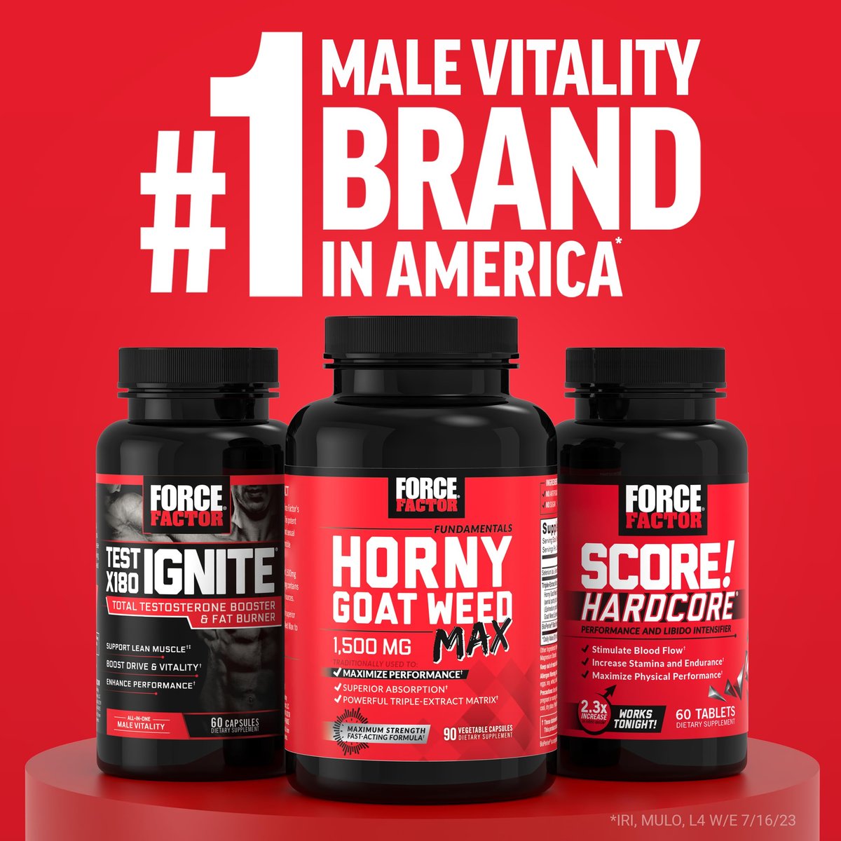 Force Factor Score! XXL Stickstoffmonoxid-Booster für Männer mit L-Citrullin, Bockshornklee, Schwarzer Maca & Tribulus Terrestris – Steigert Ausdauer, Energie und körperliche Leistungsfähigkeit, 30 Tabletten