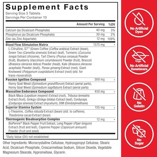 Force Factor Score! XXL Stickstoffmonoxid-Booster für Männer mit L-Citrullin, Bockshornklee, Schwarzer Maca & Tribulus Terrestris – Steigert Ausdauer, Energie und körperliche Leistungsfähigkeit, 30 Tabletten