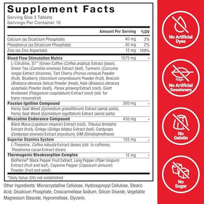 Force Factor Score! XXL Stickstoffmonoxid-Booster für Männer mit L-Citrullin, Bockshornklee, Schwarzer Maca & Tribulus Terrestris – Steigert Ausdauer, Energie und körperliche Leistungsfähigkeit, 30 Tabletten