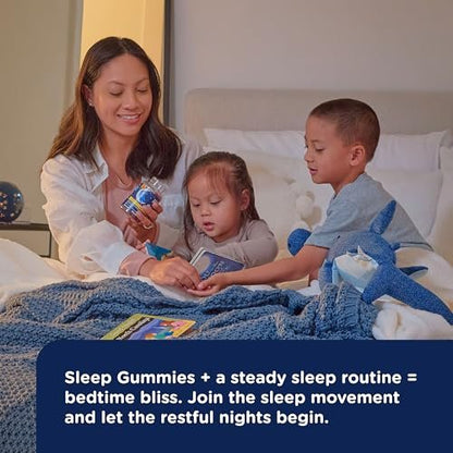 Mommy's Bliss Kids Schlaf Melatonin Gummibärchen – ohne künstliche Farbstoffe, Aromen oder Gelatine – Erdbeergeschmack – für Kinder ab 3 Jahren – 60 Stück
