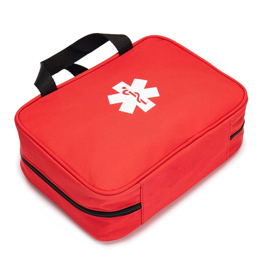 Jipemtra Erste-Hilfe-Tasche Rot mit Taschen Leerer Notfallrucksack Rettungstasche Aufbewahrung Medizin Tasche für Zuhause Auto Büro Küche Sport Outdoor