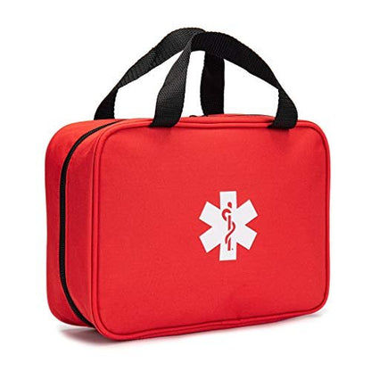 Jipemtra Erste-Hilfe-Tasche Rot mit Taschen Leerer Notfallrucksack Rettungstasche Aufbewahrung Medizin Tasche für Zuhause Auto Büro Küche Sport Outdoor