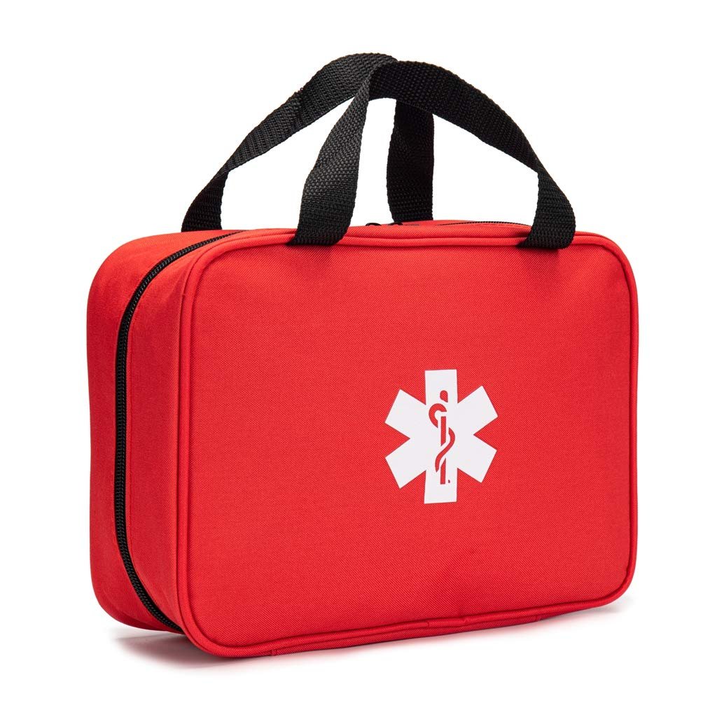 Jipemtra Erste-Hilfe-Tasche Rot mit Taschen Leerer Notfallrucksack Rettungstasche Aufbewahrung Medizin Tasche für Zuhause Auto Büro Küche Sport Outdoor