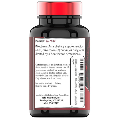 Rote Bete Kapseln 1500 mg - 100 Kapseln | Rote Bete Pulver Extrakt | Nicht-GVO & Glutenfrei | Hergestellt in den USA | TNVitamins