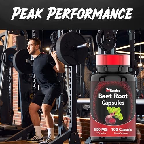 Rote Bete Kapseln 1500 mg - 100 Kapseln | Rote Bete Pulver Extrakt | Nicht-GVO & Glutenfrei | Hergestellt in den USA | TNVitamins