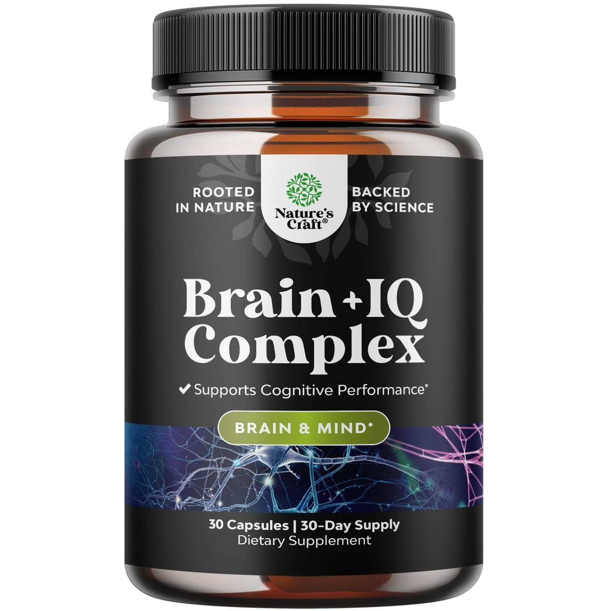 Nootropikum Gedächtnisergänzung für Gehirnunterstützung - Gedächtnispillen für Gehirnboost und natürlichen Energie-Booster - Vitamin B12 Bacopa Monnieri Rhodiola Rosea DMAE Ginkgo Biloba Phosphatidylserin - 60 Kapseln
