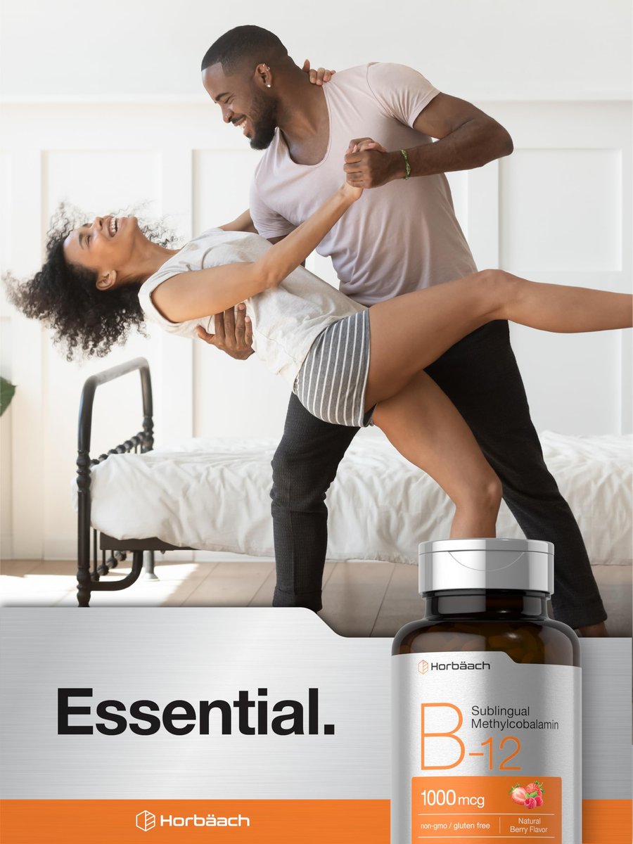 Horbaach Vitamin B12 1000 mcg sublingual – 400 schnell lösliche Tabletten – Methylcobalamin für Frauen und Männer – Beerengeschmack – Vegan, Non-GMO, glutenfrei