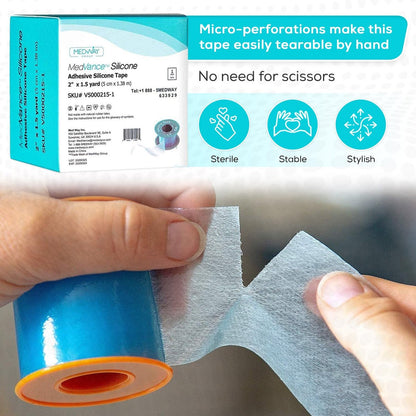 MedVance Silikonband 5 cm breit, weich mit Perforation und zuschneidbar (1 Packung, 1,4 m)