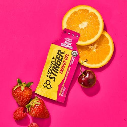 Honey Stinger Bio-Energiegel Fruit Smoothie – Glutenfrei, Koffeinfrei, 12er Pack, 13,2 Unzen – Für Sportler und Fitness