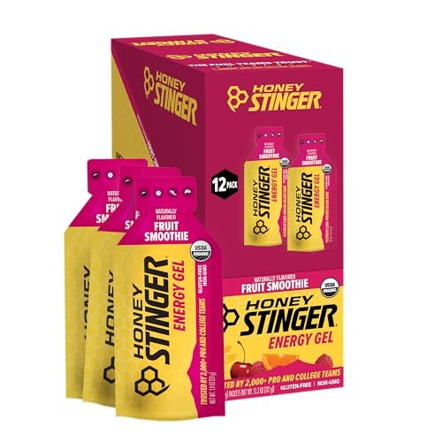 Honey Stinger Bio-Energiegel Fruit Smoothie – Glutenfrei, Koffeinfrei, 12er Pack, 13,2 Unzen – Für Sportler und Fitness