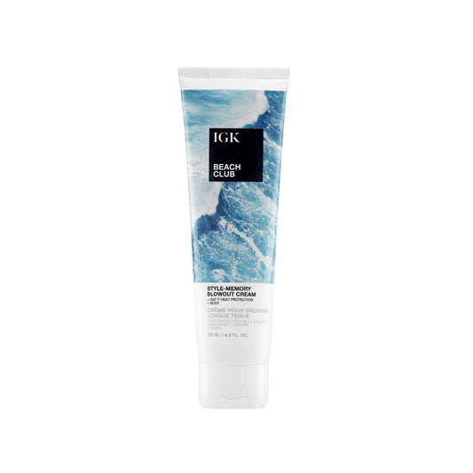 IGK BEACH CLUB Style-Memory Blowout Creme | Volumen + Sprungkraft + Hitzeschutz | Vegan & Tierversuchsfrei | 4,5 Oz
