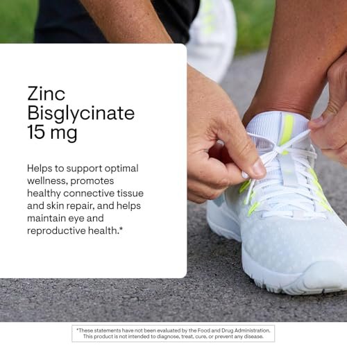 THORNE Zink Bisglycinat 15 mg – Hoch absorbierbares Zinkpräparat zur Unterstützung des Immunsystems, der Augen-, Haut- und Fortpflanzungsgesundheit – Drittanbieter-zertifiziert – gluten-, milch- und sojafrei – 60 Kapseln