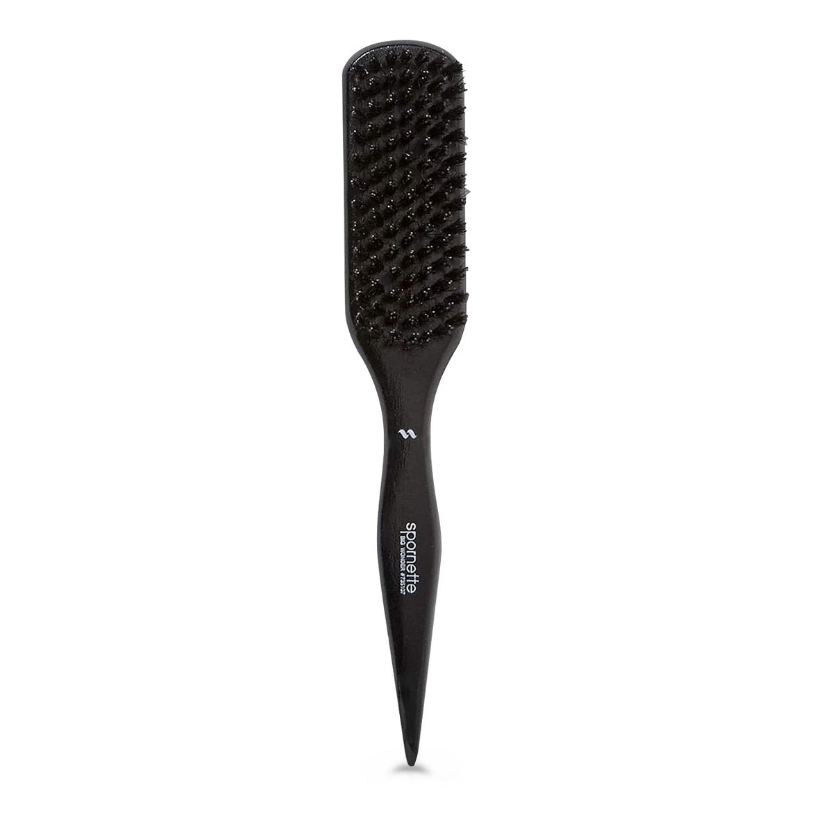 Spornette Wildleder-Toupierbürste für Frauen – Große Wonder-Bürste mit Wildschweinborsten & Tourmalin-Nylonborsten – Konischer Griff für Rückenbürsten, Kämmen und Volumen & Sleek-Backs (Schwarz)