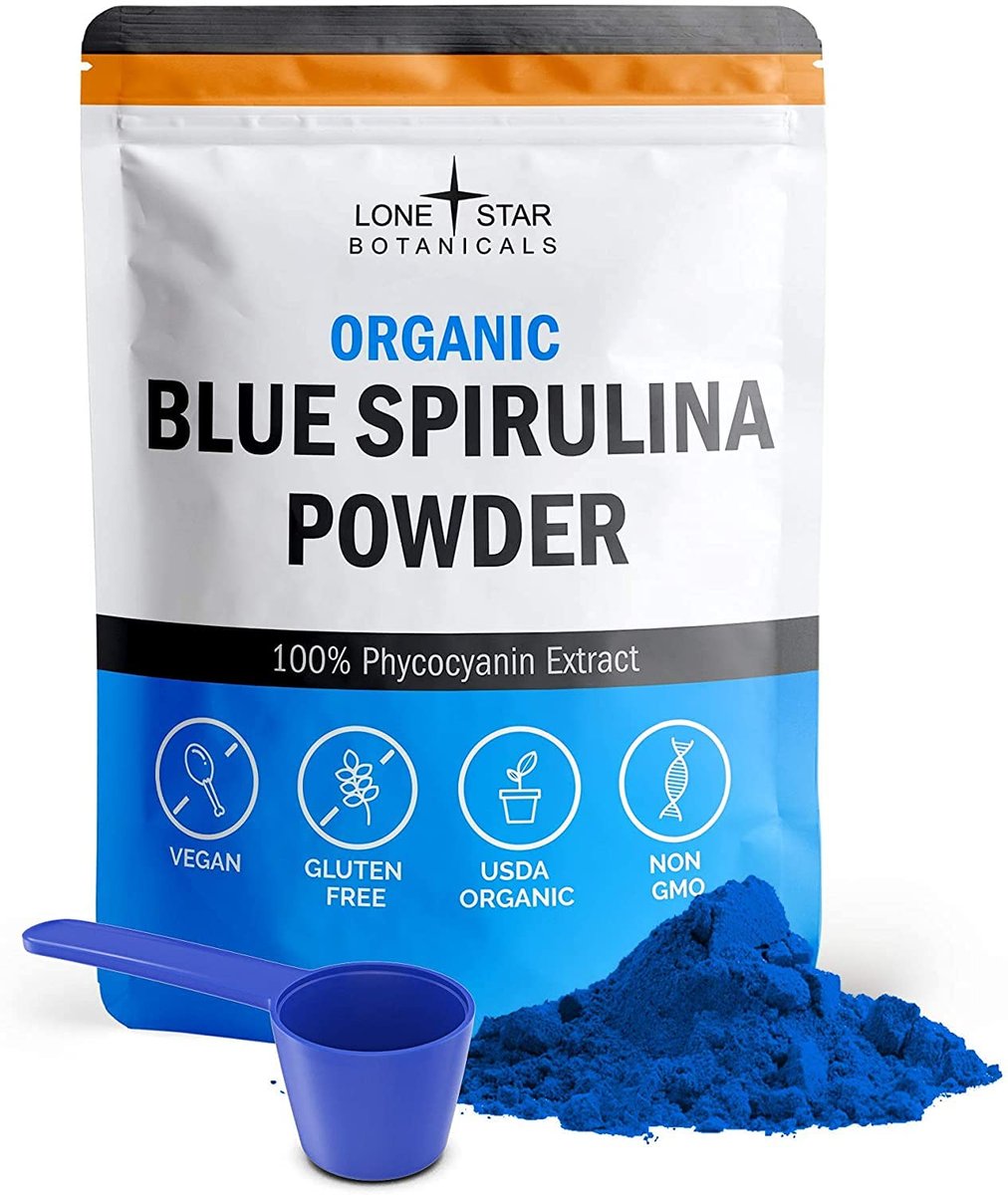 Lone Star Botanicals Bio Blaue Spirulina Pulver – 100 % reine Blaualgen, ohne Fischgeruch, veganes Superfood für Smoothies & Getränke, nicht gentechnisch verändert, glutenfrei, vegan