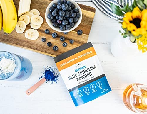 Lone Star Botanicals Bio Blaue Spirulina Pulver – 100 % reine Blaualgen, ohne Fischgeruch, veganes Superfood für Smoothies & Getränke, nicht gentechnisch verändert, glutenfrei, vegan
