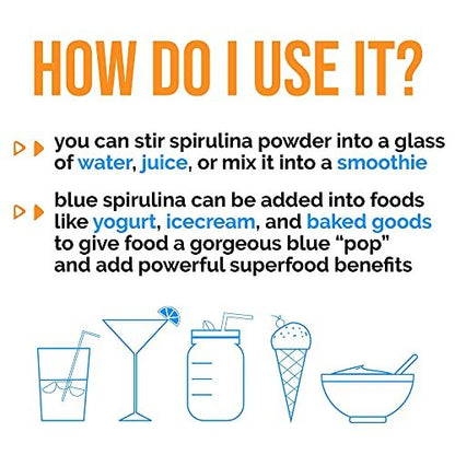 Lone Star Botanicals Bio Blaue Spirulina Pulver – 100 % reine Blaualgen, ohne Fischgeruch, veganes Superfood für Smoothies & Getränke, nicht gentechnisch verändert, glutenfrei, vegan