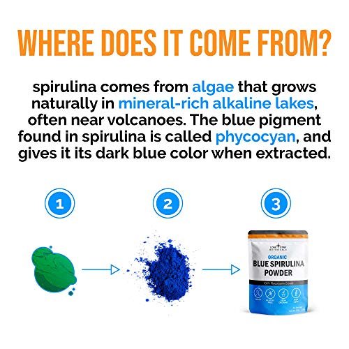 Lone Star Botanicals Bio Blaue Spirulina Pulver – 100 % reine Blaualgen, ohne Fischgeruch, veganes Superfood für Smoothies & Getränke, nicht gentechnisch verändert, glutenfrei, vegan