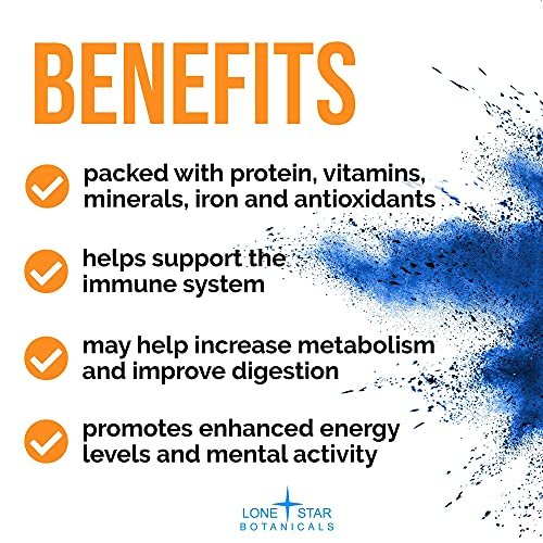 Lone Star Botanicals Bio Blaue Spirulina Pulver – 100 % reine Blaualgen, ohne Fischgeruch, veganes Superfood für Smoothies & Getränke, nicht gentechnisch verändert, glutenfrei, vegan