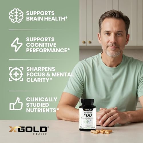 X Gold Health PQQ 20 mg, 120 Kapseln – Pyrrolochinolinchinon zur Förderung neuer Mitochondrien, glutenfrei, nicht-GVO, vegetarisch