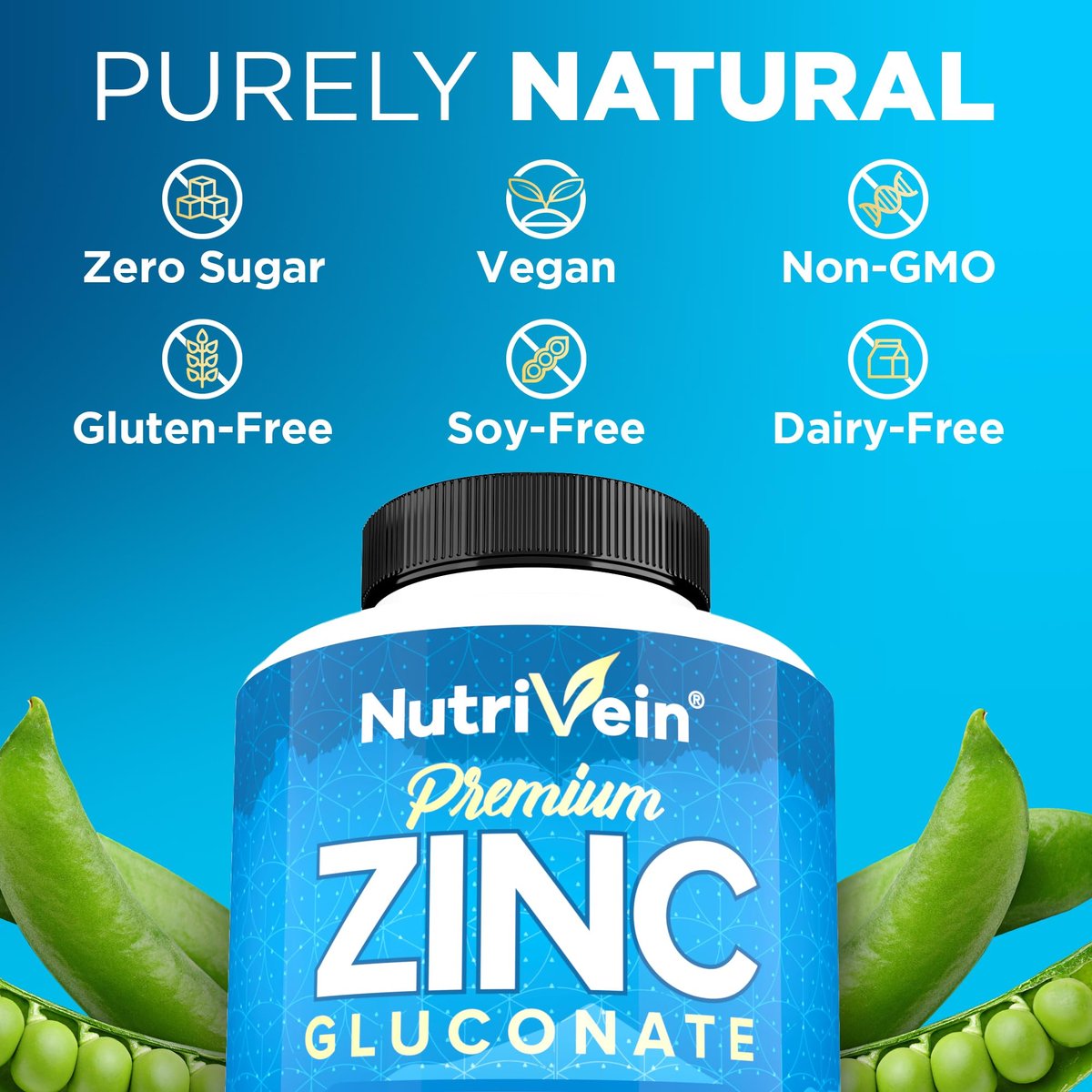 Nutrivein Premium Zinkgluconat 100 mg – 120 Kapseln: Hoch bioverfügbares Zinkpräparat für das allgemeine Wohlbefinden