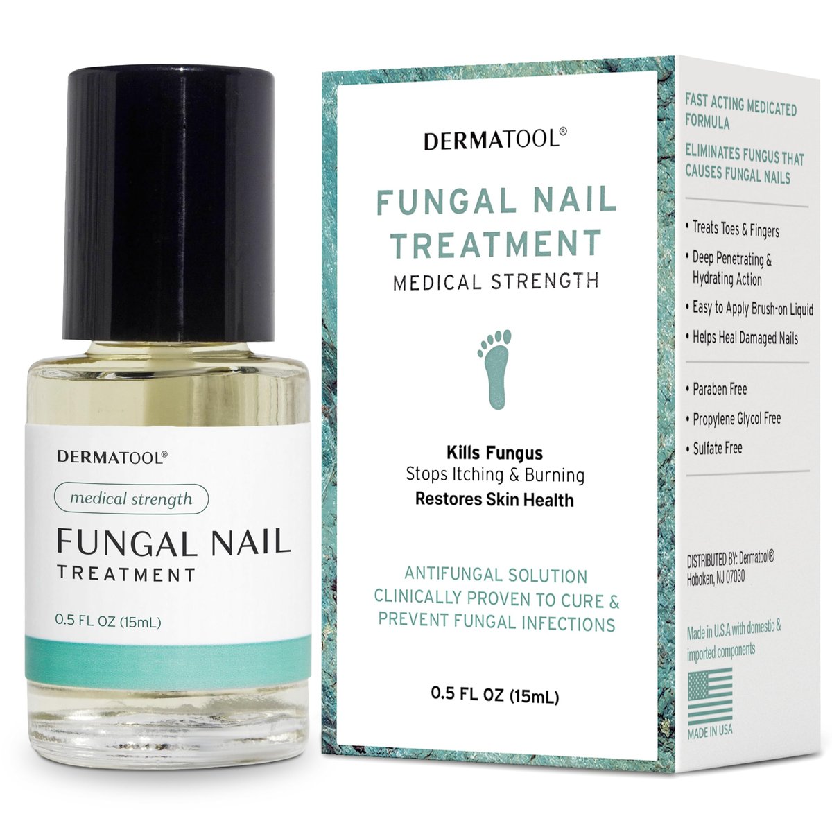 DERMATOOL Nagelpilz Behandlung Extra Stark – Antimykotische Lösung gegen Nagelpilz – Repariert geschädigte, gelbe, dicke und verfärbte Nägel – Für Finger- und Zehennägel